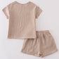 Premium Beige Muslin Boy Shorts Set