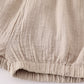 Premium Beige Muslin Boy Shorts Set