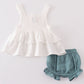 Premium White Muslin Ruffle Baby Set