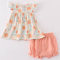 Premium Floral Leaves Muslin Ruffle Baby Set