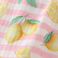 Premium Pink Muslin Stripe Lemon Ruffle Dress