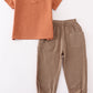 Premium Caramel muslin boy set