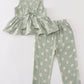 Premium Sage Muslin Daisy Girl Set