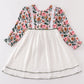 Premium Green Floral Print Swiss Dot Dress