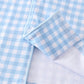 Premium Blue Plaid Boy Button Down Pajamas Set