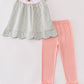 Premium Green Turkey Embroidery Stripe Girl Set