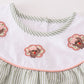 Premium Green Turkey Embroidery Stripe Girl Set