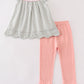 Premium Green Turkey Embroidery Stripe Girl Set