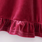 Premium Mauve Velvet Lace Girl Dress