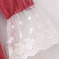 Premium Dusty Pink Velvet Lace Dress