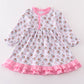 Premium Pink Christmas Santa Claus Print Girl Pajama Gown