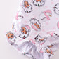 Premium Pink Christmas Santa Claus Print Girl Pajama Gown