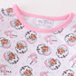 Premium Pink Christmas Santa Claus Print Girl Pajama Set