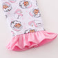 Premium Pink Christmas Santa Claus Print Girl Pajama Set