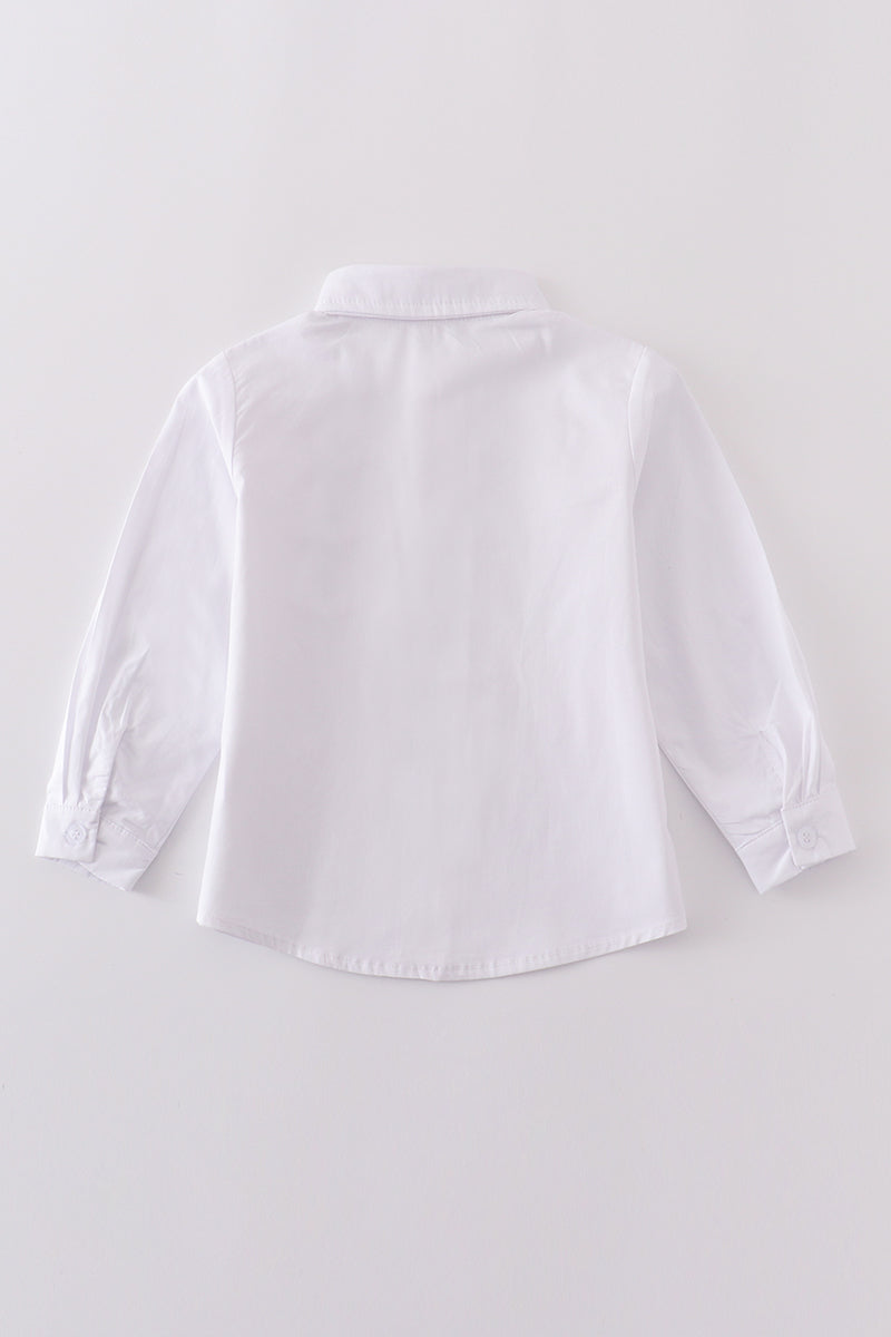 Premium Cross Embroidery Button Down Long Sleeve Shirt