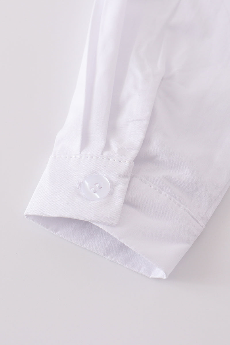 Premium Cross Embroidery Button Down Long Sleeve Shirt