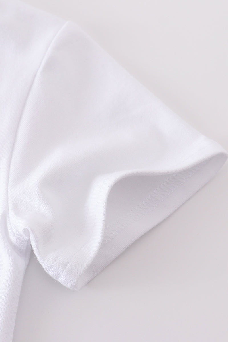 Premium White Cross Embroidery Top