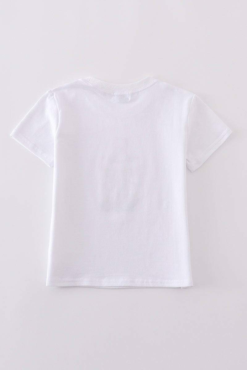 Premium White Cross Embroidery Top