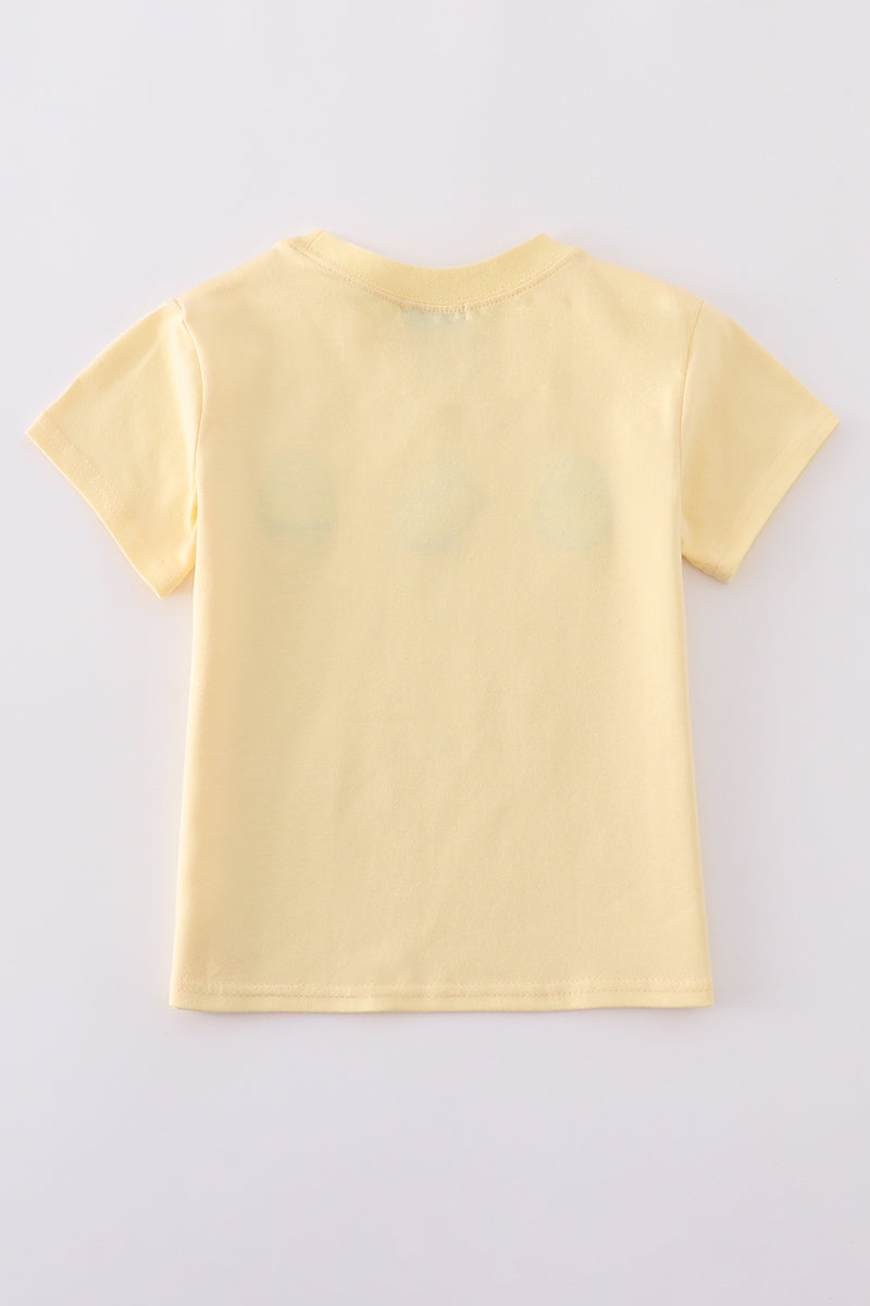 Premium Mustard Bunny Egg Embroidery Top