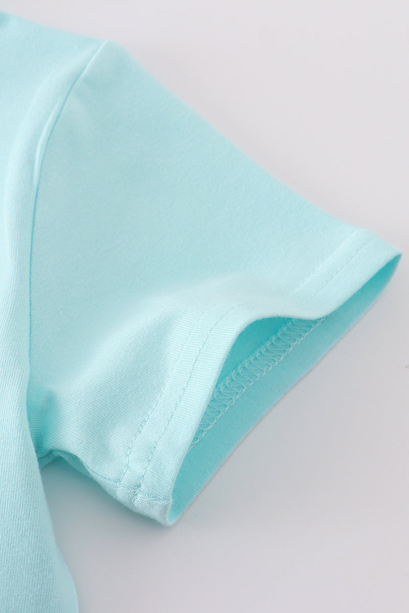 Premium Mint Bunny Embroidery Top