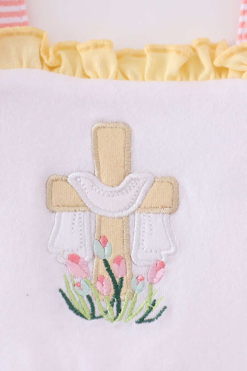 Premium Pink Cross Embroidery Bubble