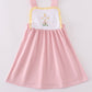 Premium Pink Cross Embroidery Dress
