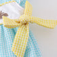 Premium Mint Bunny Egg Embroidery Gingham Bubble