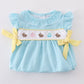 Premium Mint Bunny Egg Embroidery Gingham Bubble