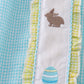 Premium Mint Bunny Egg Embroidery Gingham Dress