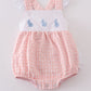 Premium Pink Bunny Embroidery Gingham Bubble