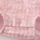 Premium Pink Bunny Embroidery Gingham Bubble
