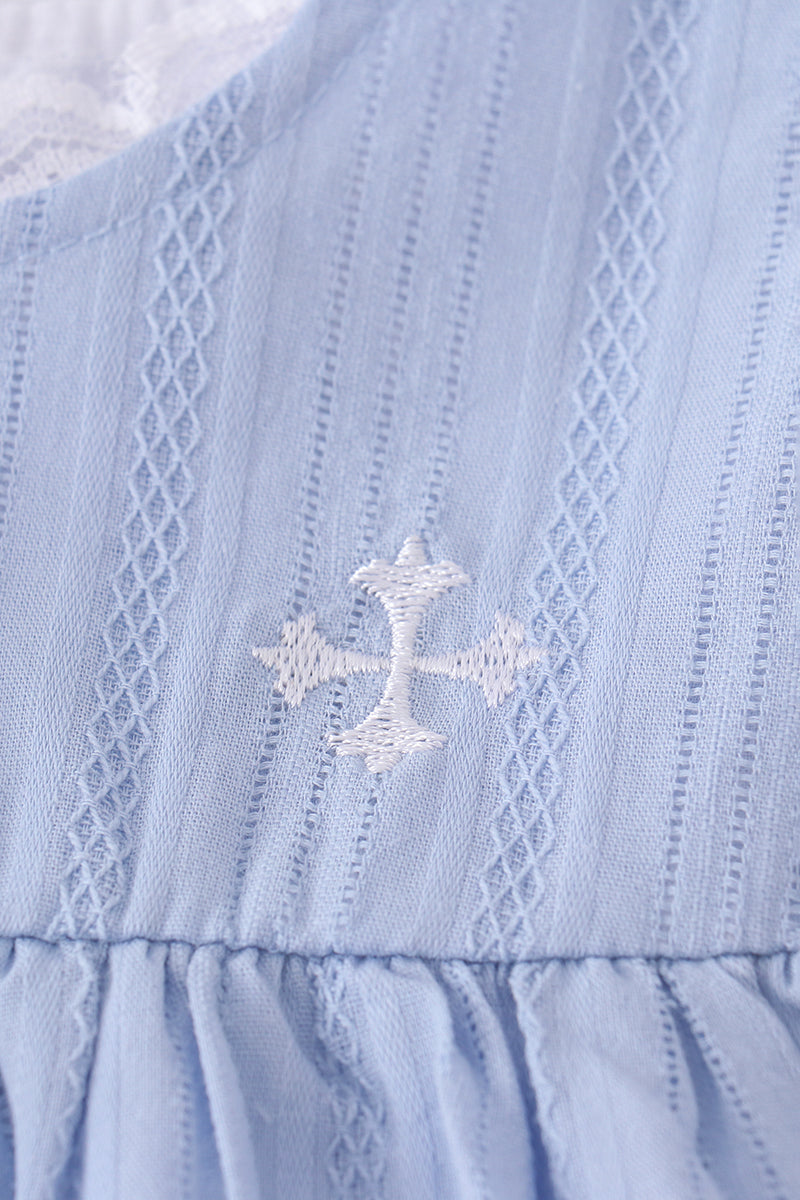 Premium Blue Cross Embroidery Set