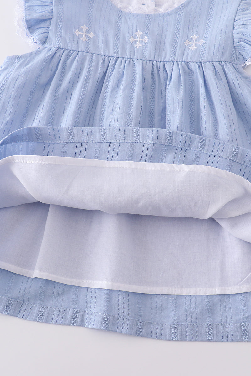 Premium Blue Cross Embroidery Set