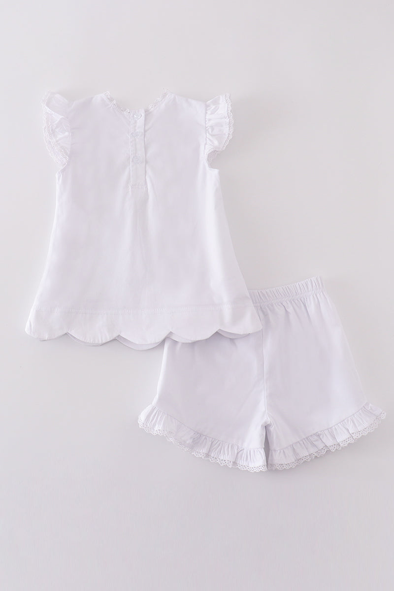 Premium White Floral Embroidery Set