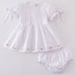 Premium White Floral Embroidery Bloomer Set