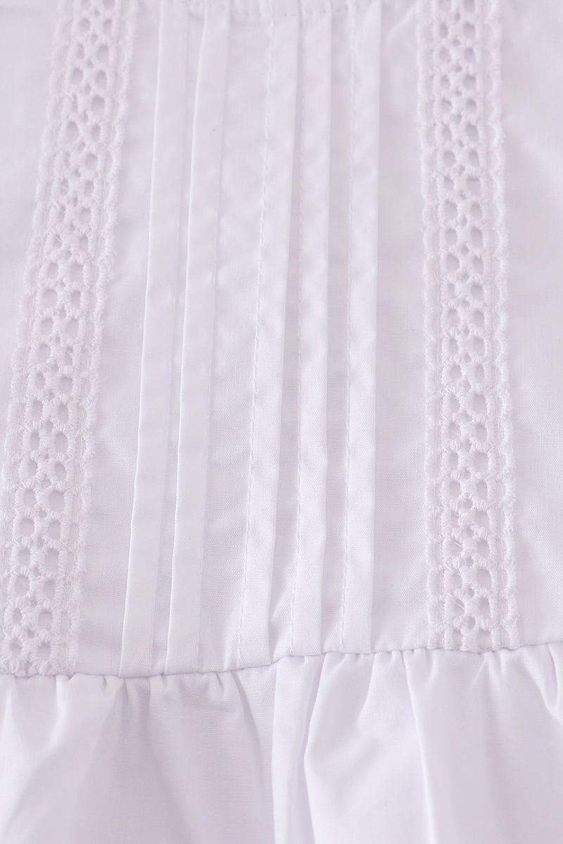 Premium White Floral Embroidery Bloomer Set