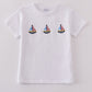 Premium Blue Sailboat Embroidery Top