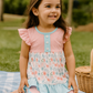Pink Floral Print Ruffle Set