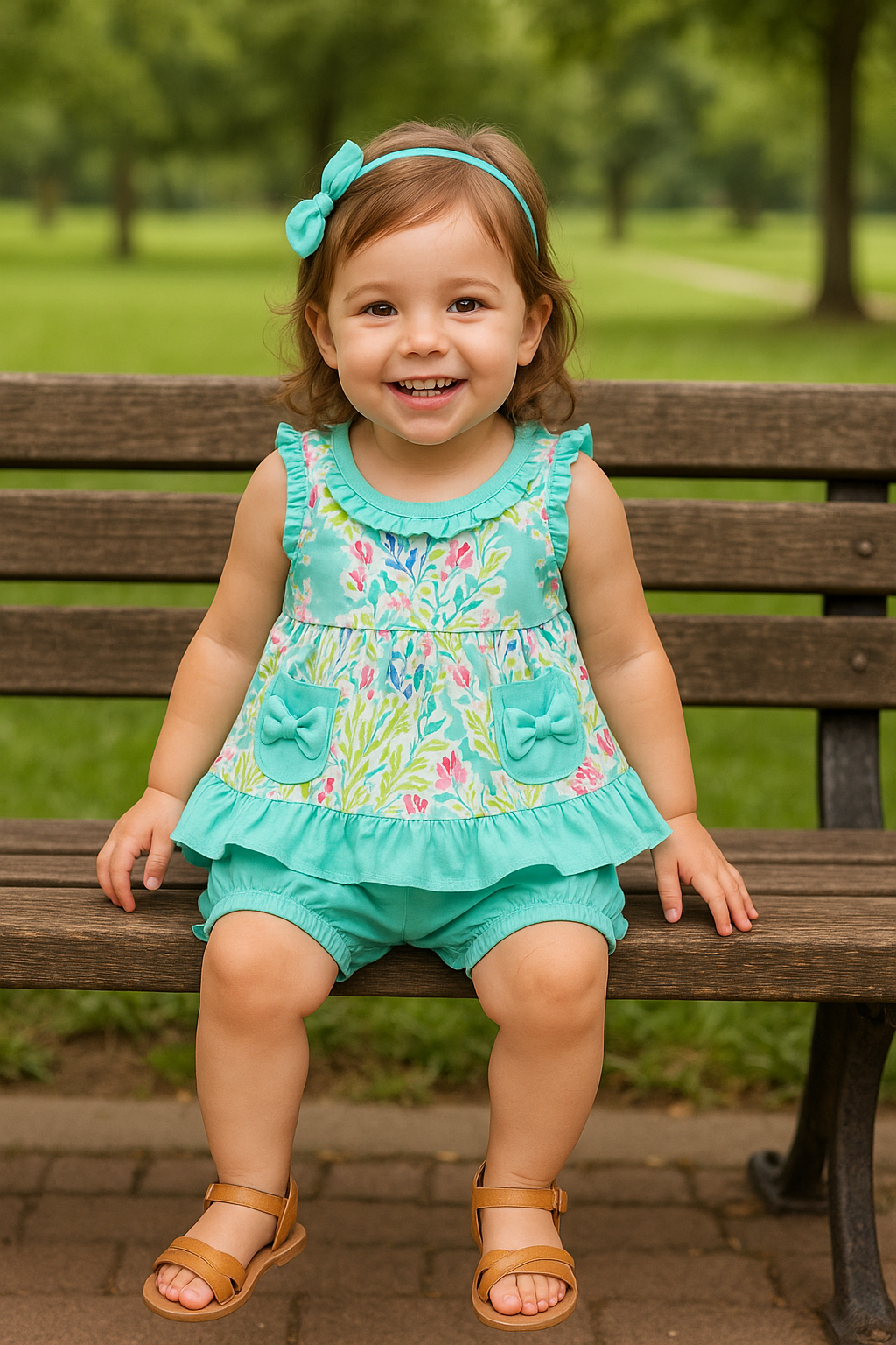 Tropical Breeze Print Bloomer Set