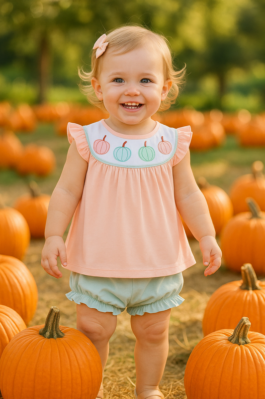 Pink Embroidery Bloomer Set