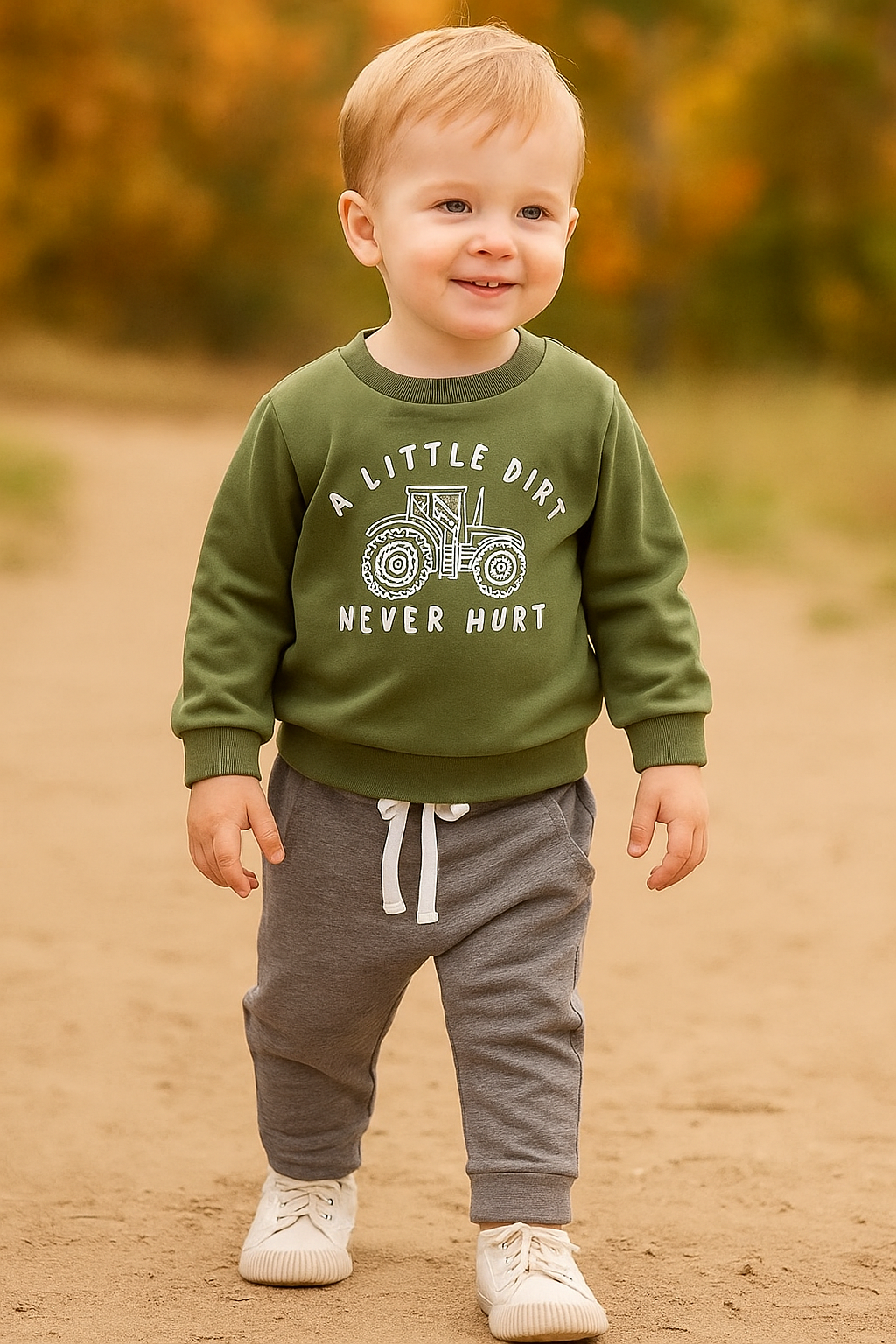"A Little Dirt Never Hurt" Tractor Pant Set