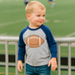 Blue Raglan Embroidered Football Shirt