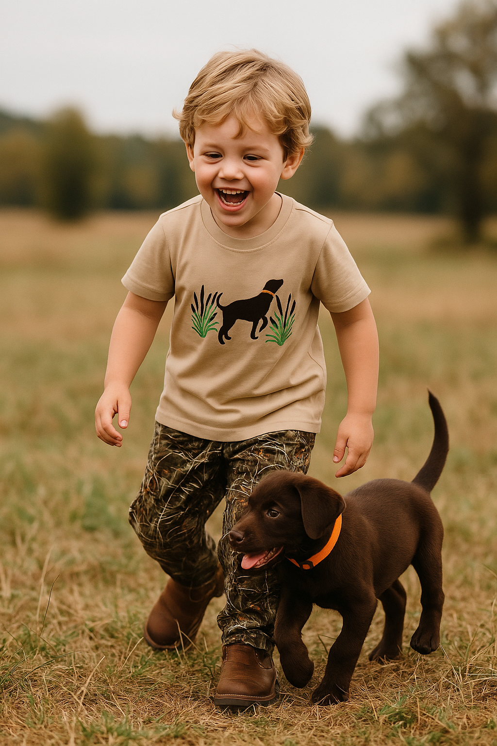 Camouflage Hound Embroidery Pants Set