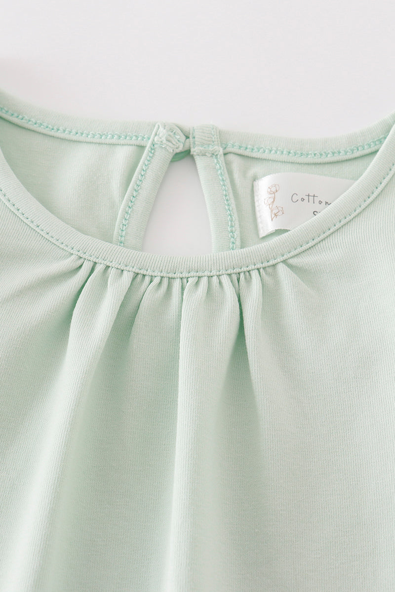 Platinum Green Ruffle Girl Top