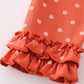 Platinum Rust Dot Ruffle Girl Pants