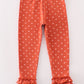 Platinum Rust Dot Ruffle Girl Pants