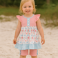 Pink Floral Print Ruffle Set