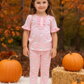 Pink Ghost Embroidery Ruffle Pajamas Set