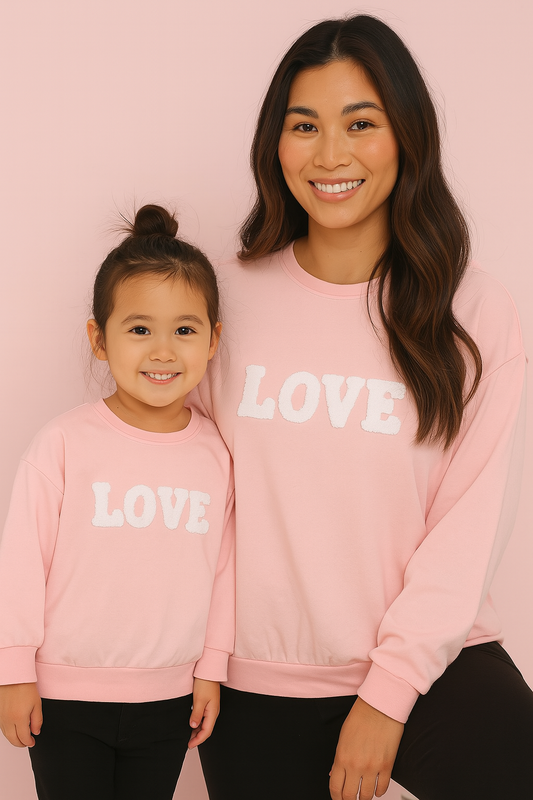 Valentine's Day Love French Knot Mom&Me Top