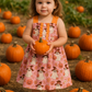 Pink Pumpkin Ghost Ruffle Dress